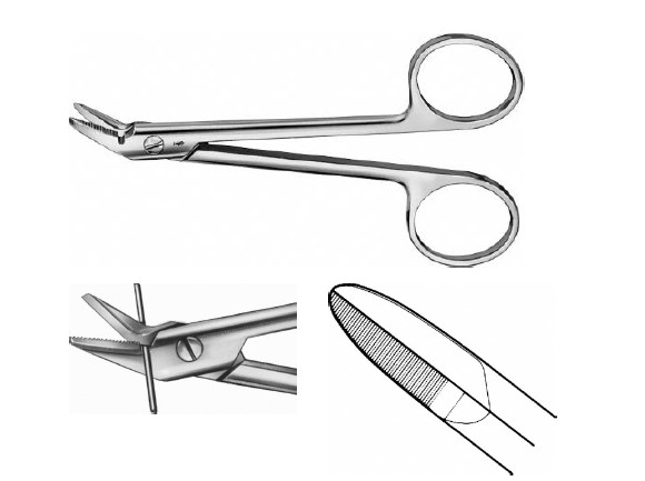 Дрот ріжучі ножиці 120 мм одне лезо зазубрене